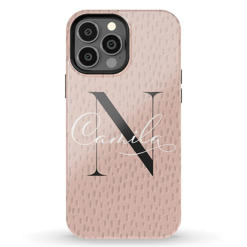 Monogram Personalized Spotted Dots iPhone Case